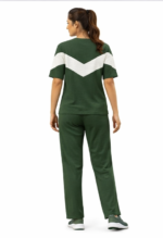 Women’s Cotton Lounge Wear Set | Stylish Co-Ord Tracksuit | Casual Activewear T-Shirt & Pant Set (Dark Green) - Image 3