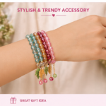 Slayo Crystal Bracelet with Charms | Multicolor Beaded Stretch Bracelet for Women & Girls