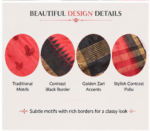 Coral Basanti Linen Saree with Black Border & Golden Zari | Elegant Office & Festive Wear Saree for Women - Image 4