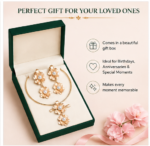 Trendy Flower Necklace Set with Earrings | Pearl Floral Choker Jewelry Set for Women & Girls - Image 2