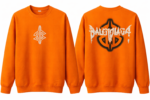 Men’s Orange Printed Sweatshirt | Stylish Graphic Crew Neck Casual Sweatshirt for Men & Women