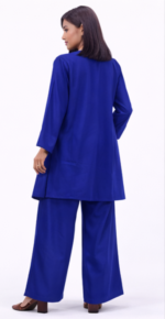 Women’s Royal Blue Shirt & Palazzo Set | Stylish Casual Co-Ord Set for Women - Image 2