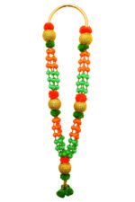 BJP Party Malai | Traditional 4 Line BJP Malai | 40 Inch Artificial Garland | Orange Green Gold Beads | VIP Welcome Decoration