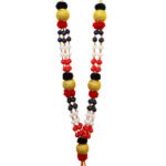 ADMK Party Malai | Traditional 4 Line ADMK Malai | 40 Inch Artificial Garland | Black White Red Gold Beads | VIP Welcome Decoration