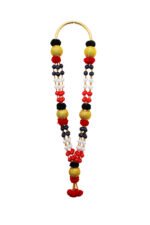 ADMK Party Malai | Traditional 4 Line ADMK Malai | 40 Inch Artificial Garland | Black White Red Gold Beads | VIP Welcome Decoration