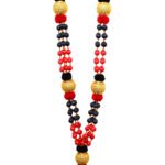DMK Party Malai | Traditional 4 Line DMK Malai | 40 Inch Artificial Garland | Black Red Gold Beads | VIP Welcome Decoration