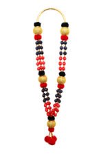 DMK Party Malai | Traditional 4 Line DMK Malai | 40 Inch Artificial Garland | Black Red Gold Beads | VIP Welcome Decoration