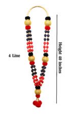 DMK Party Malai | Traditional 4 Line DMK Malai | 40 Inch Artificial Garland | Black Red Gold Beads | VIP Welcome Decoration - Image 2