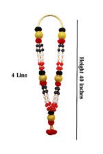 ADMK Party Malai | Traditional 4 Line ADMK Malai | 40 Inch Artificial Garland | Black White Red Gold Beads | VIP Welcome Decoration - Image 2
