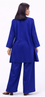 Women’s Royal Blue Shirt & Palazzo Set | Stylish Casual Co-Ord Set for Women - Image 3