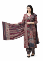Women Maroon Printed Kurta Set with Dupatta | Ethnic Traditional Wear Suit - Image 4