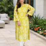 Yellow Floral Printed Kurta Set for Women | Stylish Ethnic Wear Kurta with Pants | Festive & Daily Wear