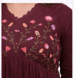 Women’s Maroon Embroidered Anarkali Kurta Set with Dupatta | Ethnic Party Wear - Image 4