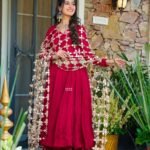 Women’s Hot Pink Anarkali Kurta Set with Palazzo & Embroidered Dupatta | Party & Festive Wear