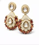 Royal Bridal Necklace Set with Earrings | Antique Gold Finish Ruby & Kundan Jewellery Set for Women - Image 3