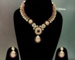 Royal Bridal Necklace Set with Earrings | Antique Gold Finish Ruby & Kundan Jewellery Set for Women - Image 2