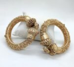 Antique Gold Plated Designer Bangles for Women | Traditional Bridal Kada Set - Image 2