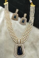 Royal Pearl Multi-Layer Necklace Set for Women | Designer Stone Pendant Jewellery Set - Image 6