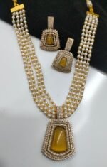 Royal Pearl Multi-Layer Necklace Set for Women | Designer Stone Pendant Jewellery Set - Image 5
