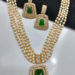 Royal Pearl Multi-Layer Necklace Set for Women | Designer Stone Pendant Jewellery Set