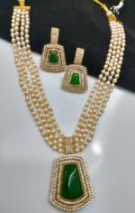 Royal Pearl Multi-Layer Necklace Set for Women | Designer Stone Pendant Jewellery Set