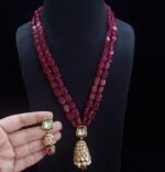 Elegant Beaded Necklace Set for Women | Designer Stone Pendant Jewellery Set - Image 5