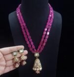 Elegant Beaded Necklace Set for Women | Designer Stone Pendant Jewellery Set - Image 4