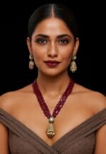 Elegant Beaded Necklace Set for Women | Designer Stone Pendant Jewellery Set