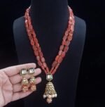 Elegant Beaded Necklace Set for Women | Designer Stone Pendant Jewellery Set - Image 7
