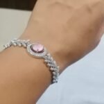 Designer Crystal Stone Bracelet for Women | Adjustable Elegant Bracelet (Pink, Red, White, Green)