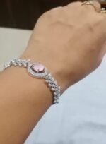 Designer Crystal Stone Bracelet for Women | Adjustable Elegant Bracelet (Pink, Red, White, Green)