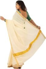 2x3 Plain Cotton Blend Saree for Women in Bangkok | Budget Saree on ZoomMart - Image 3