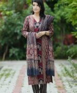Women Maroon Printed Kurta Set with Dupatta | Ethnic Traditional Wear Suit