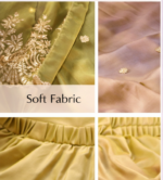 Women’s Brown & Olive Embroidered Kurta Palazzo Dupatta Set | Festive Ethnic Wear - Image 4