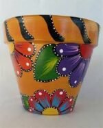 Earthy Elegance Hand-Painted Clay Pot for Home Décor & Plants - Image 2