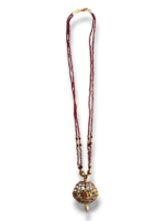 Royal Maroon Beads Designer Mangalsutra with Gold Plated Pendant | Traditional Daily Wear Jewellery for Women