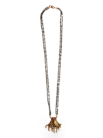 Royal Antique Pendant Long Mangalsutra with Pearl Drops | Black Beads Traditional Chain for Women - Image 2