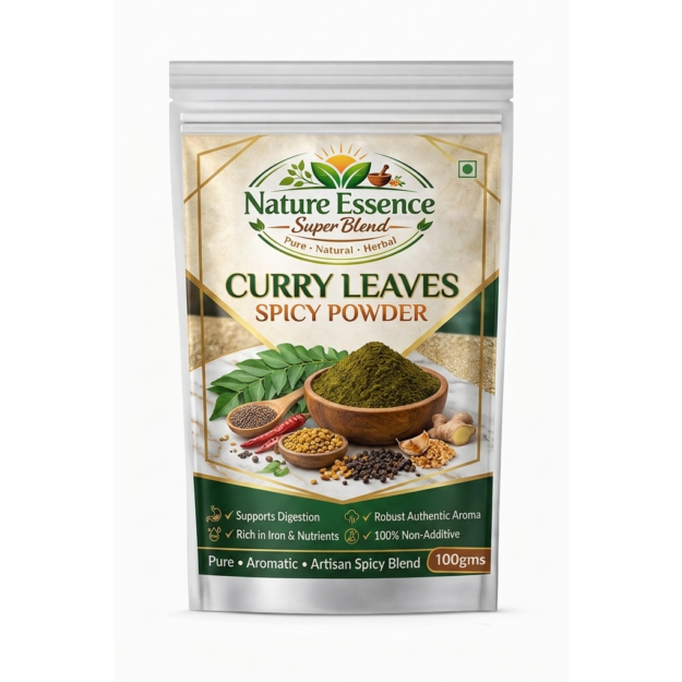 cropped-1776324031064.png Curry Leaves Spicy Powder 100g | Homemade Curry Leaf Spice Mix | Healthy South Indian Side Dish Powder - Image 1