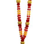 Thalapathi Vijay Malai | Traditional 4 Line TVK Malai | 40 Inch Artificial Garland | Red Yellow Gold Beads | VIP Welcome & Pooja Decoration