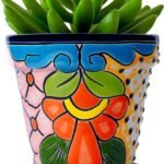 Earthy Elegance Hand-Painted Clay Pot for Home Décor & Plants