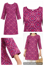Cotton Patola Print Knee Length Top – 3/4 Sleeves Ethnic Wear for Women India Pure 60x60 - Image 4