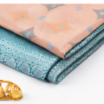 Women’s Premium Beige Silk Saree with Teal Zari Border | Designer Wedding & Party Wear Saree