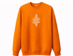 Men’s Orange Printed Sweatshirt | Stylish Graphic Crew Neck Casual Sweatshirt for Men & Women - Image 2