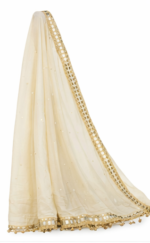 Cream Gold Georgette Kurta Sharara Set with Dupatta for Women | Festive & Wedding Ethnic Wear - Image 6