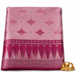 Women’s Premium Pink Silk Saree with Zari Border | Designer Wedding & Festive Wear Saree - Image 2