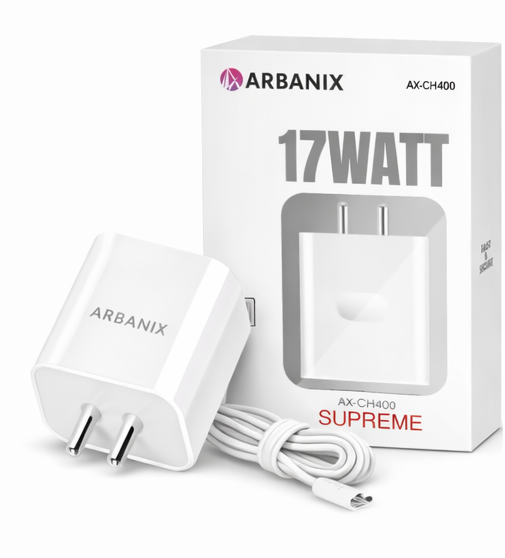 ewdsd ARBANIX CH-400 17W Fast Mobile Charger with Micro USB Cable | Supreme Series USB Adapter - Image 1