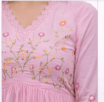 Women Pink Anarkali Kurta Set with Dupatta | Embroidered Ethnic Wear Party & Festive Dress - Image 4