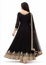 Women’s Anarkali Kurta Set with Dupatta | Embroidered Ethnic Gown Dress for Women (Black & Gold) - Image 3