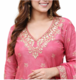 Women’s Pink Embroidered Kurta Sharara Set with Dupatta | Ethnic Festive Wear Suit - Image 5