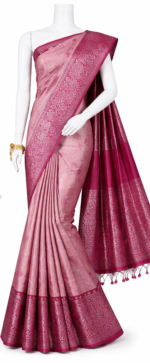 Women’s Premium Pink Silk Saree with Zari Border | Designer Wedding & Festive Wear Saree - Image 3